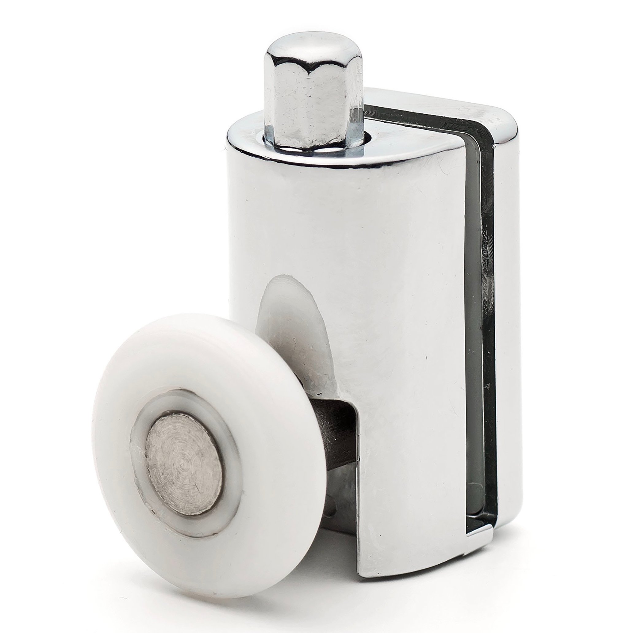 ShowerPart Single Bottom Shower Door Rollers, 23mm Diameter, 6mm Thickness, Chrome, 2x Pack