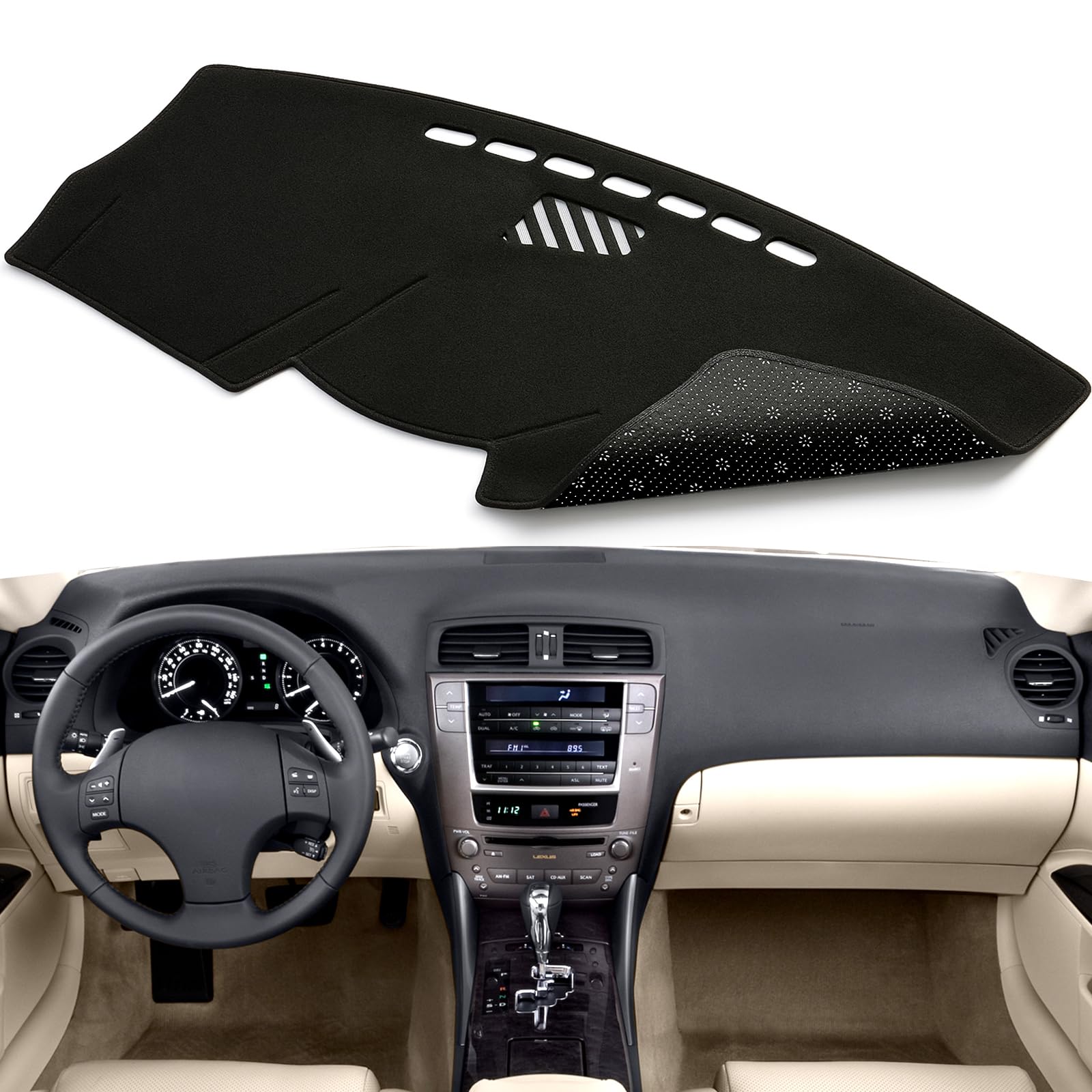 Cubierta de tablero de ajuste personalizado para Lexus IS250 IS350 2006-2013, cubierta de salpicadero, protector de tapete para salpicadero, accesorios