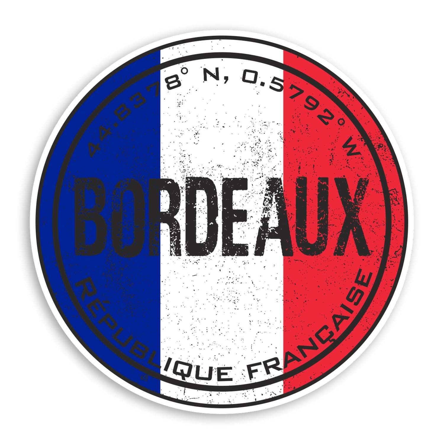 Destination Vinyl Ltd Multi 2 X 10Cm Bordeaux France Vinyl Stickers - French Flag Sticker Luggage #20552 (10Cm Wide)