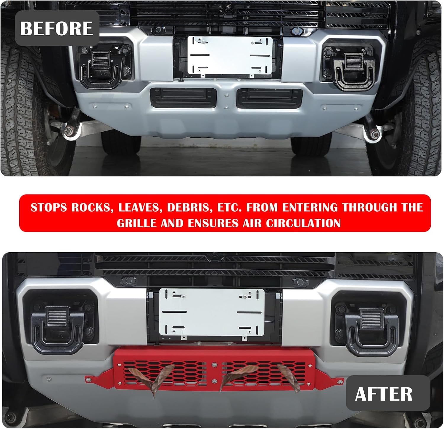 Car Front Lower Grille Protection Trim Grill Air Intake Protector Accessories Compatible with Hummer EV 2024 2025 2026 Front Bumper Radiator Guards Grille Trim Accessories