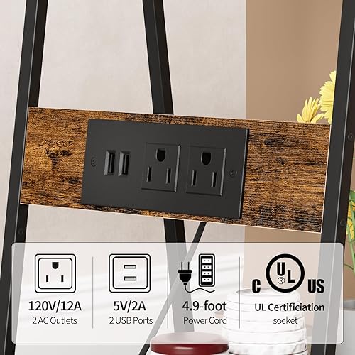 Miniatura 4 de Gannyfer Mesa auxiliar pequeña  Mesas auxiliares delgadas de 2 niveles con estante de almacenamiento, mesita de noche alta para espacios pequeños,