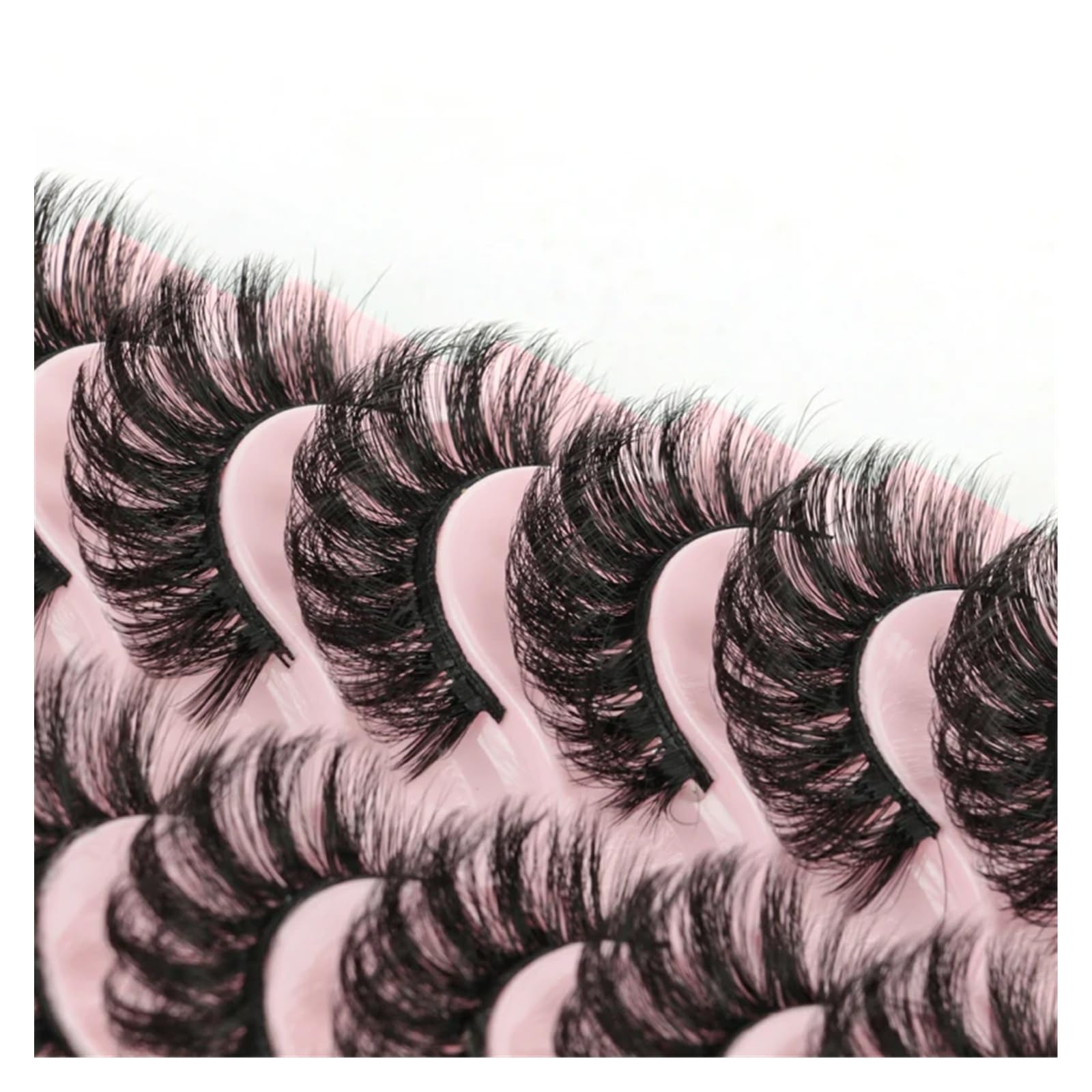UAMOU Ciglia volume soffici e dense arricciature russe ciglia finte estensione occhi visone ciglia russe fatte a mano Cheerfully (Color : 10pairs 7D-21, Size : 5 Boxes)