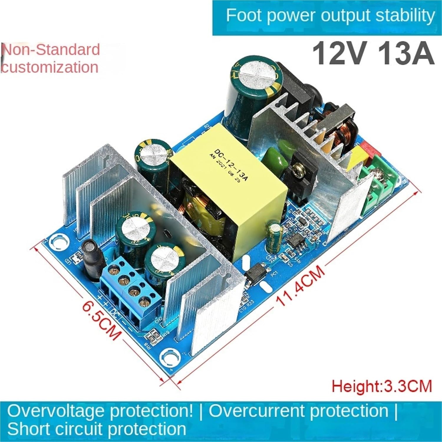 12V13A Bare Power Board 156W Switch Power Module AC110-2220V Built-in Board Small Household Appliance Circuit Board(2PCS-12V13A)