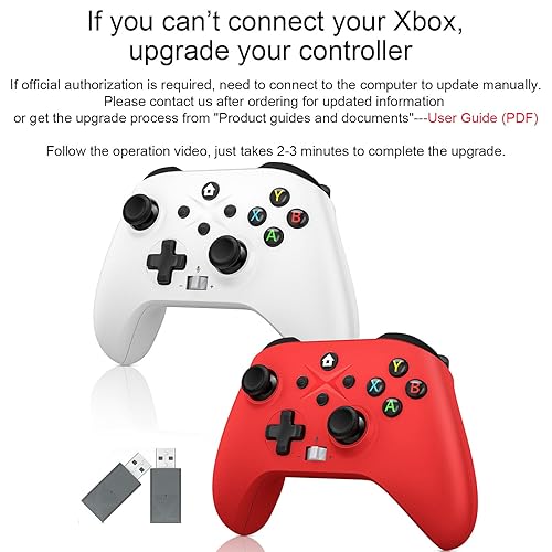 Vista 6 de Need to Upgrade Wireless Controllers for Xbox, 2 Pack Gaming Controller for Xbox One, Xbox Series XS, Xbox One XS, PC Gamepad with 650mAh Battery