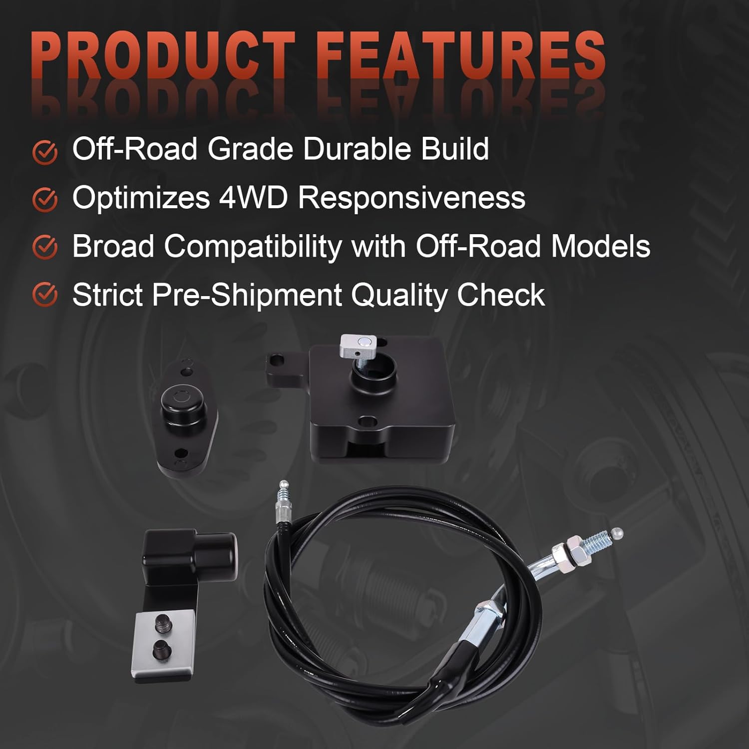 1038-1035-2001 Manual 4WD Actuator Kit 16172-0037 Compatible with Kawasaki 2002-2017 Suzuki Twin Peaks LT-V700F 2004 Brute Force Prairie KVF750