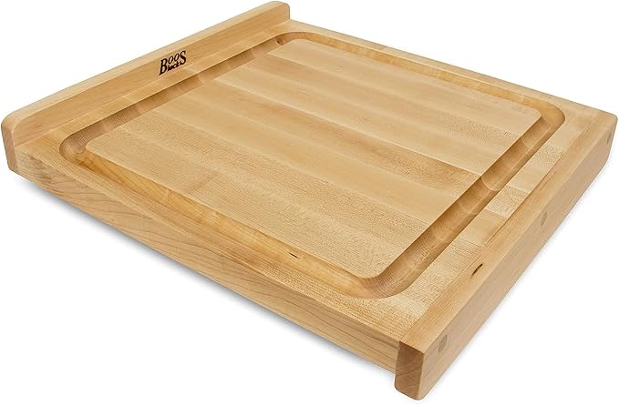 John Boos Boos Block Large Reversible Wood Countertop Cutting Board with Juice Groove, 1.25-Inch Thickness, 17 3/4" x 17 1/4" x 1 1/4", Maple
