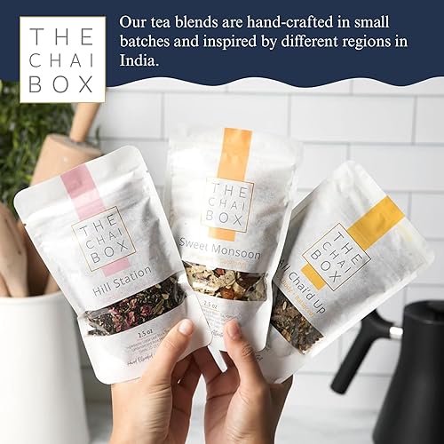 Miniatura 7 de The Chai Box Set de Té de Hojas Sueltas Más Vendido - Presentado en las Cosas Favoritas de Oprah  Caja de Regalo de Té Chai Con Cafeína de 3 Sabores
