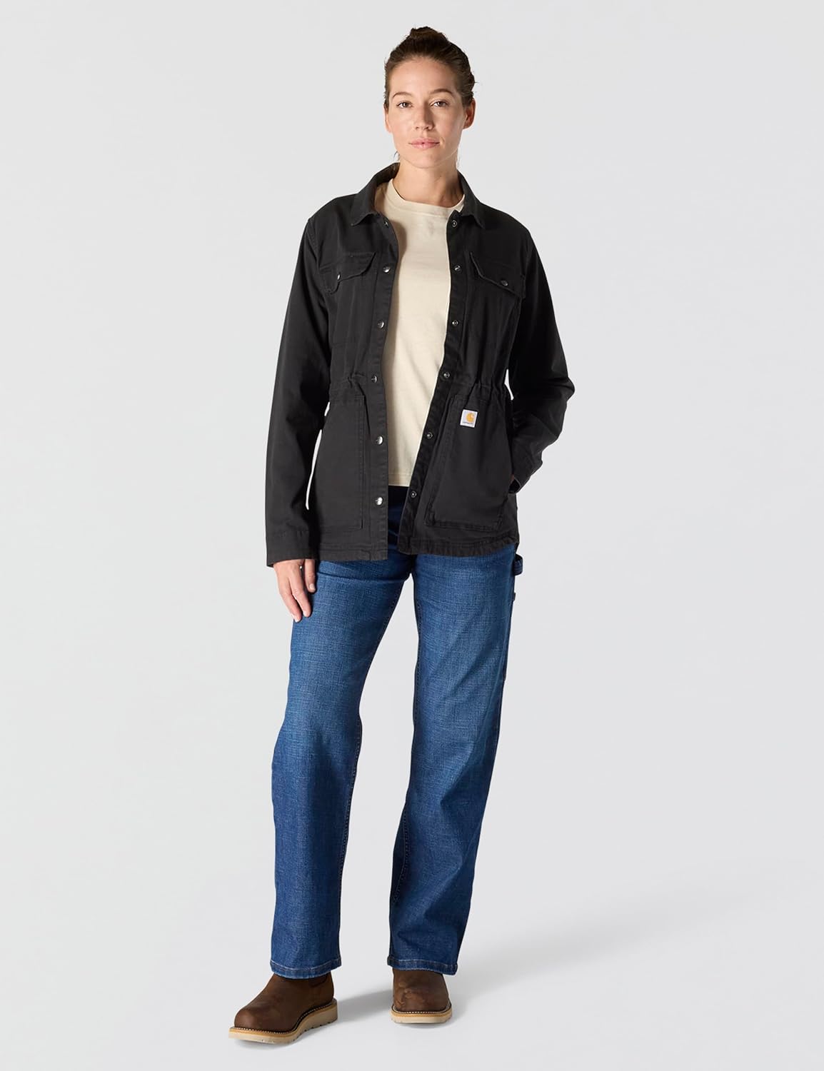 Carhartt Women's TENCEL Fiber Series Relaxed Fit Canvas Coat, Black, Medium - Image 4