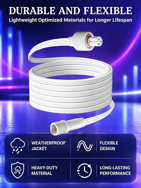 16-Foot Extension Cord,for Govee Permanent Outdoor Lights by XDYQKJ - Used condition - Image 6