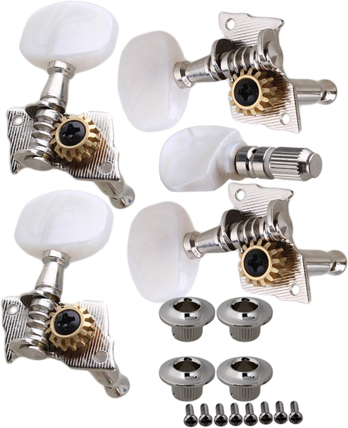Banjo Semiclosed Right Machine Head Tuning Tuner Peg Key for Guitar Parts Pack of 5