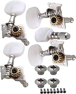 Yibuy Banjo Semiclosed Right Machine Head Tuning Tuner Peg Key for Guitar Parts Pack of 5