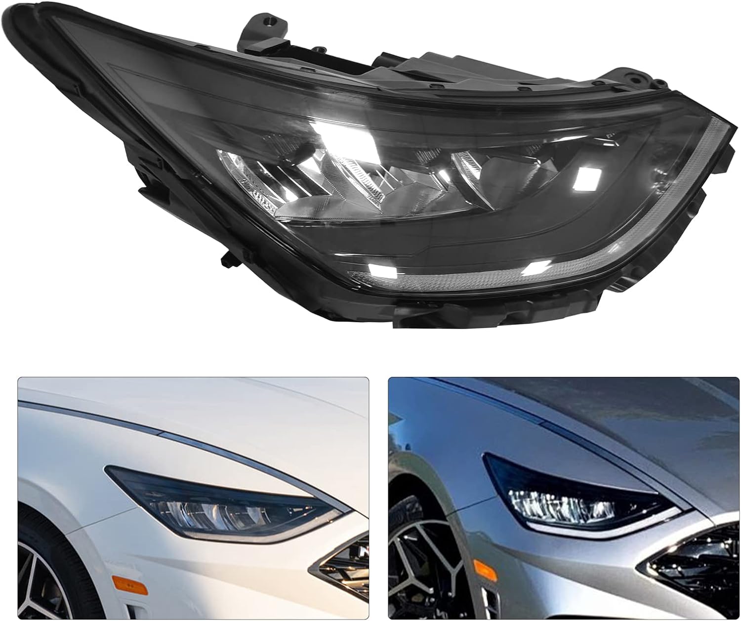 Full LED Headlight Assembly for 2020-2022 Hyundai Sonata SE/SEL/Sport (NOT FOR Limited/N Line Models) Right Passenger Side OEM 92102L0100