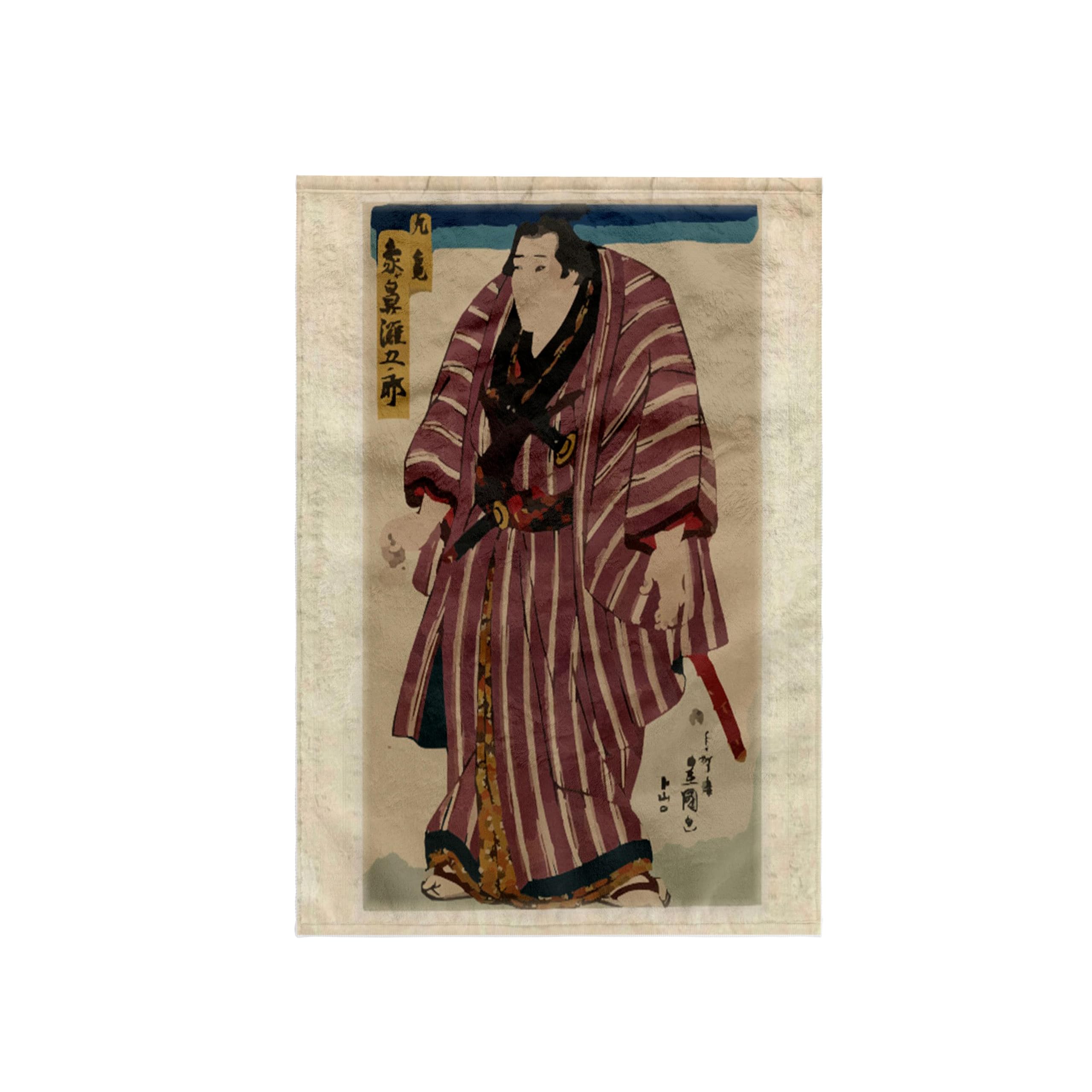 3dRose Ancient Japanese Sumo Wrestler 15x22 Hand Towel