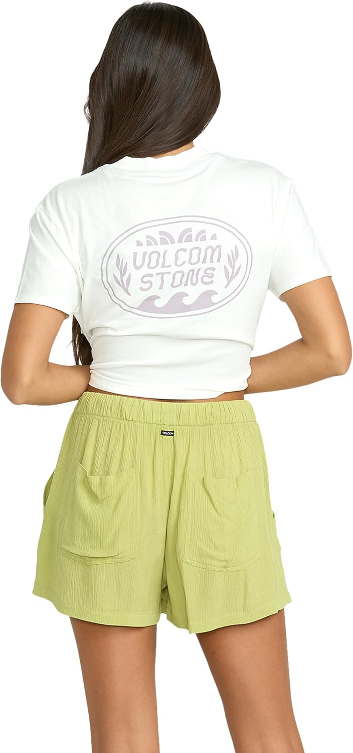 Volcom Women's Stoneshine Beach Shorts – Relaxed Pull-on Style, Drawstring Waist, 2.5” Inseam, Casual Warm Weather Comfort