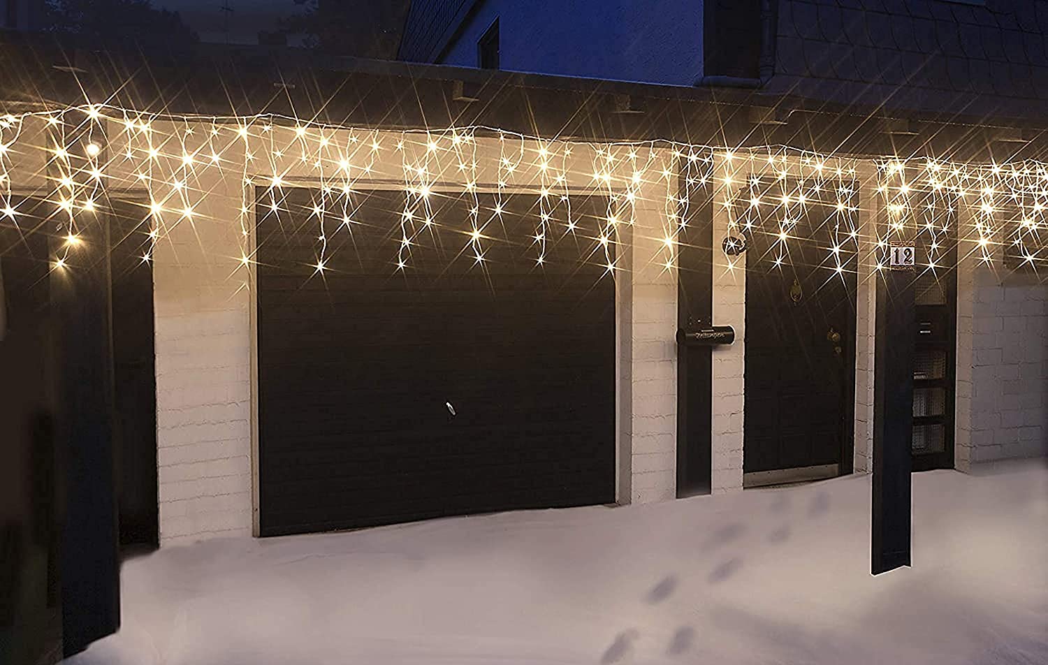 Eisregen Lichterkette mit 480 kaltweißen LED - Länge 12 m