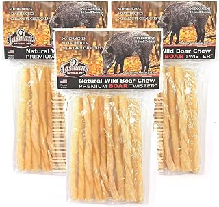 Tasmans Natural Pet Premium Wild Boar Twister Dog Chews, Pack of 10 (30 Chews)