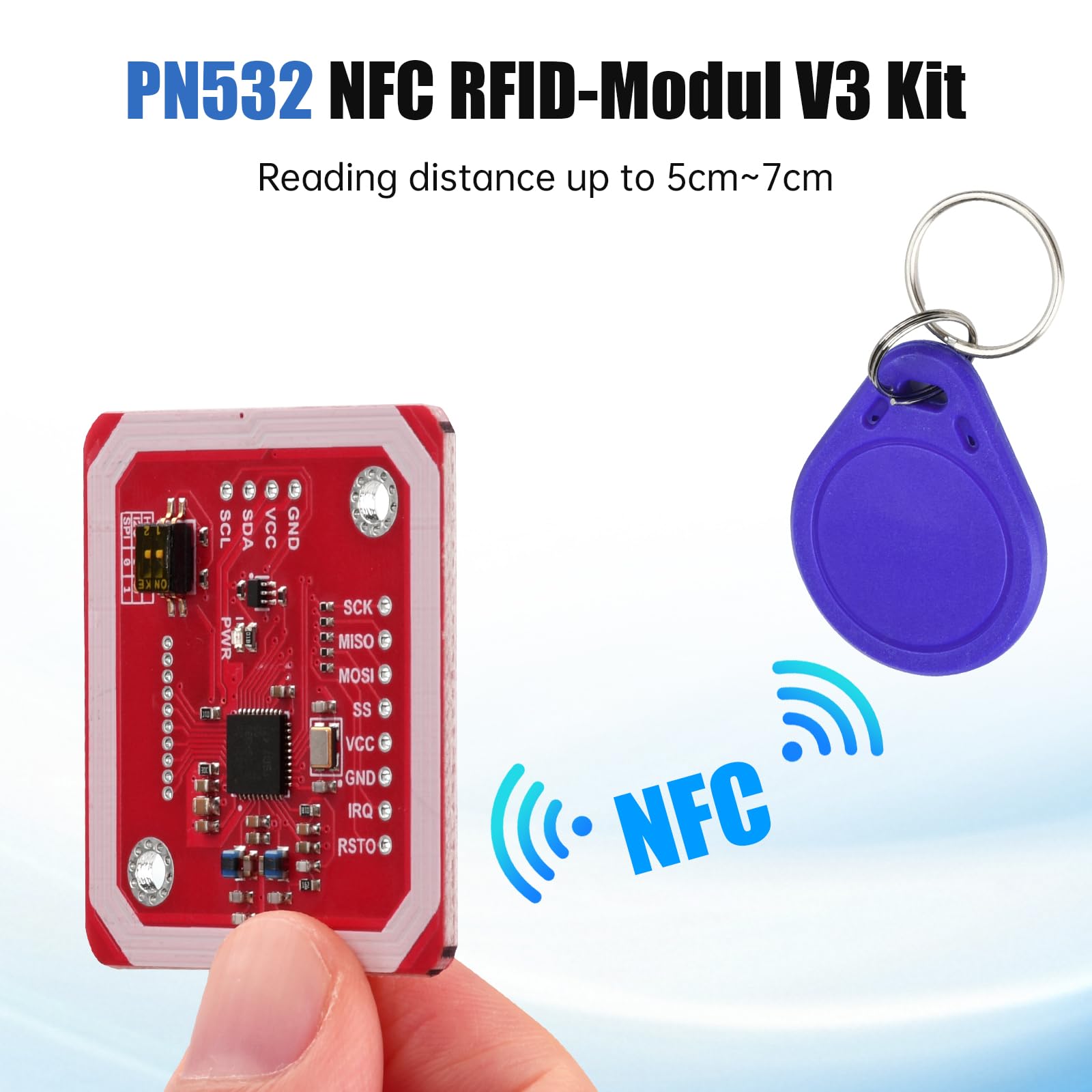 Aideepen PN532 NFC NXP RFID Módulo V3 Kit Lector I2C SPI HSU