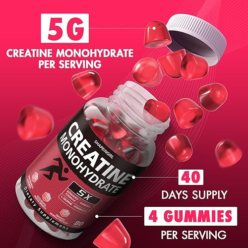 Miniatura 8 de Gomitas de monohidrato de creatina, creatina limpia para mujeres y hombres para la fuerza muscular, mejorar la resistencia y la recuperación después