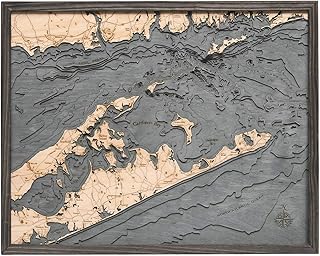 Long Island Sound/The Hamptons 3-D Nautical Grey Frame, 24.5" x 31"