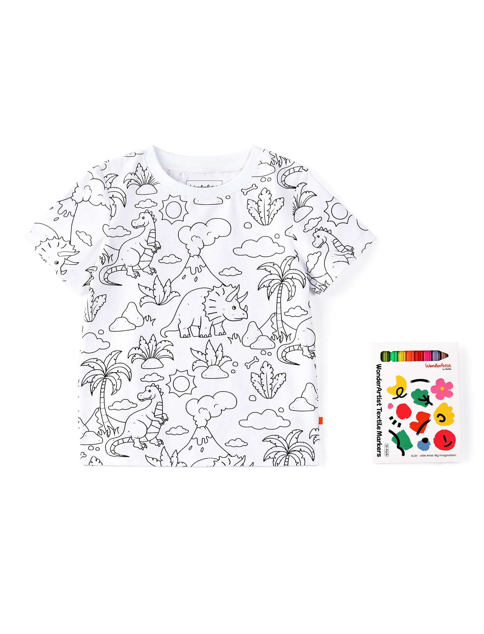 PATPATWonderartist Coloring T-Shirt Gift for Girl with Washable Markers Color in and Wash Out T-Shirt(3-8 Years)