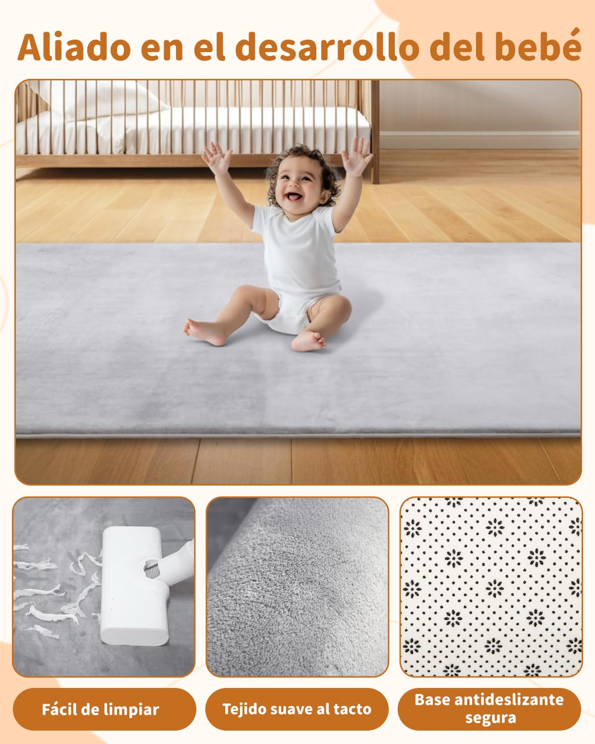 Alfombra Bebe Gruesa Antideslizante, Tapete Bebe Relleno De Esponja Con Superficie De Franela, Manta Juegos Bebes De Fácil Cuidado, Colchoneta Suelo Niños Para Habitación Infantil,150x180cm