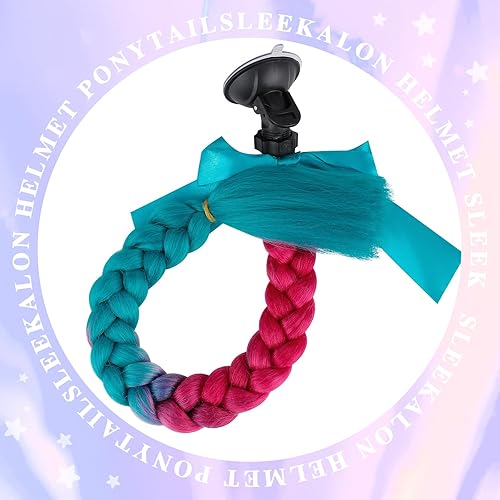 Miniatura 10 de Trenzas para casco de motocicleta con ventosa desmontable con lazo, casco de bicicleta, colas de caballo, cola de caballo, decoración