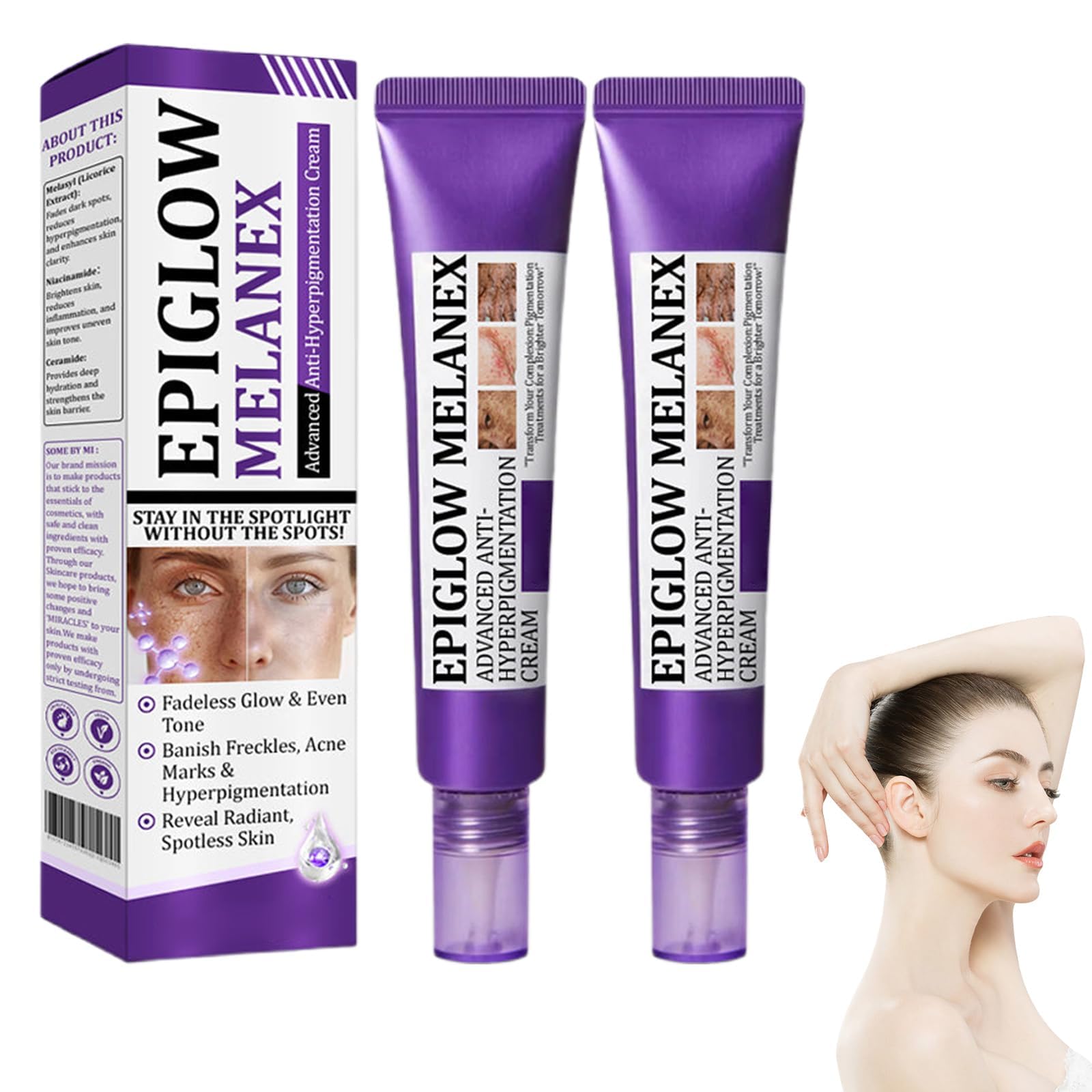EPIGLOW MelanEX Advanced Anti-Hyperpigmentation Cream,Dark Spot Cream,EPIGLOW MelanEX cream For Hyperpigmentation Treatment,Anti Aging Face Cream,Dark Spot Remover (2)