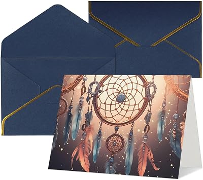 Greeting Card with Envelope - Native American Dream Catcher Blank Note Card - All Occasion Greeting Cards for Birthday, Baby Shower, Congratulations, Wedding, Thank You Card