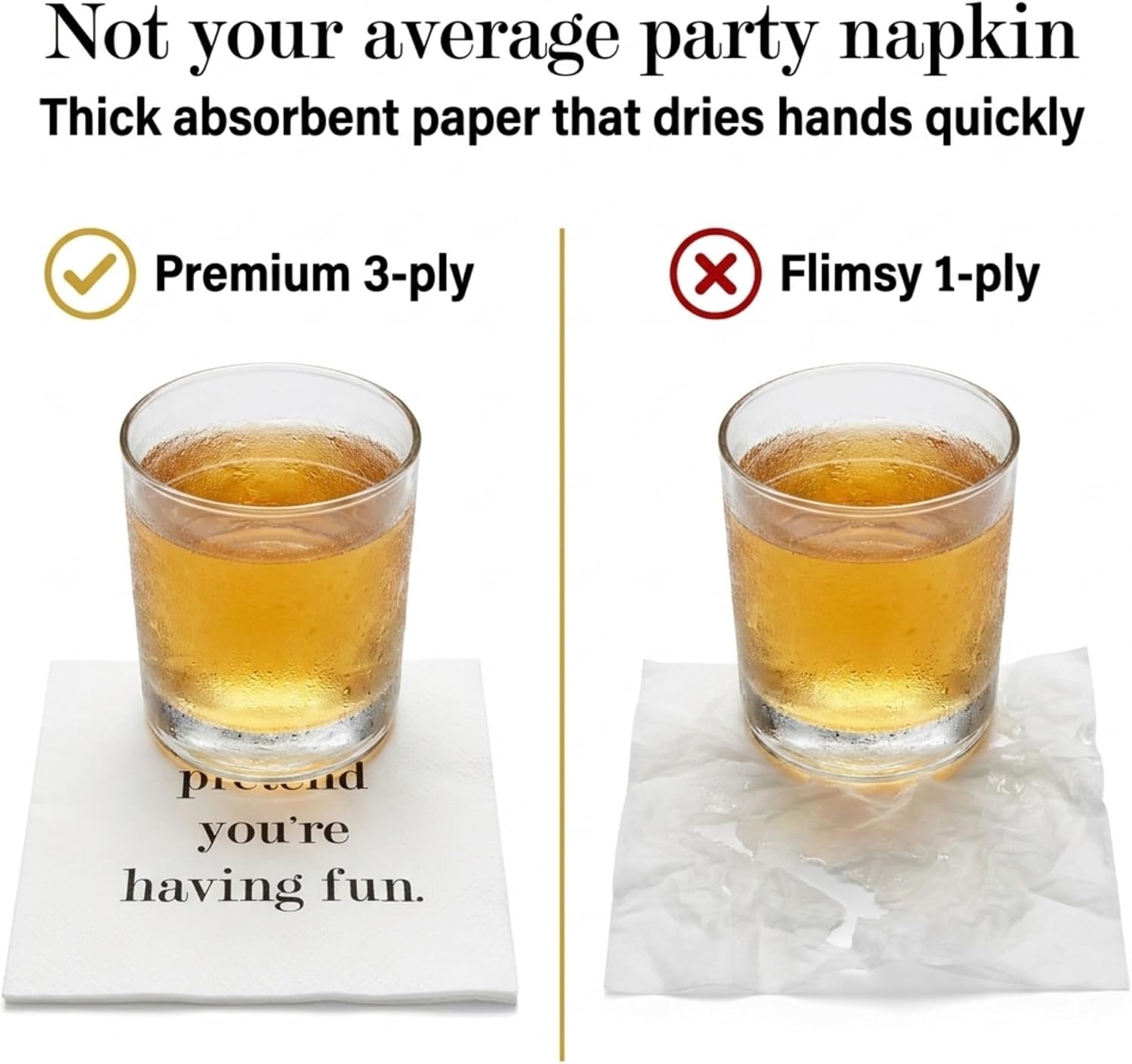 100 Funny Quotes Cocktail Napkins Disposable Paper Dessert Party Napkins
