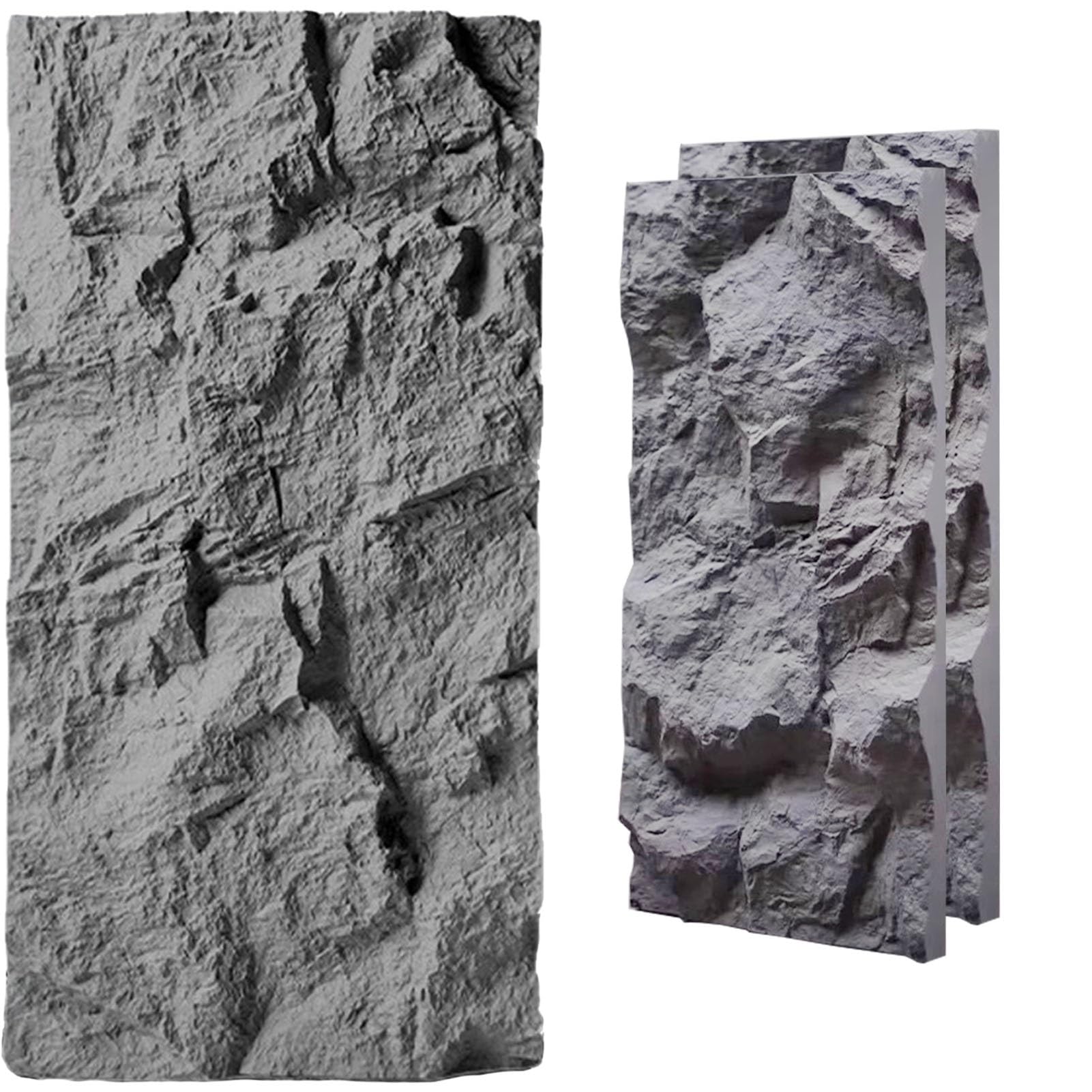 Paneles decorativos pared antihumedad placas imitación piedra gris 8