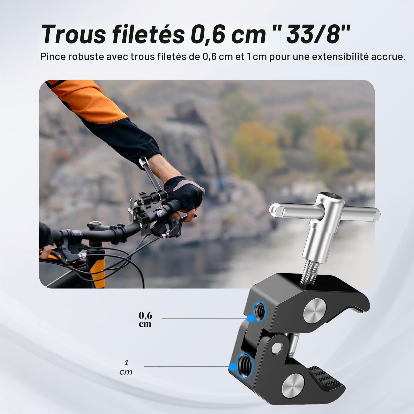 NEEWER Bras Magique Réglable 25cm/9,8" avec Super Pince, Filetages 1/4" & 3/8", Vis 1/4" pour Flash/Éclairage LED/Micro/Moniteur, Compatible avec SmallRig, Charge Maximale: 2kg, ST25C