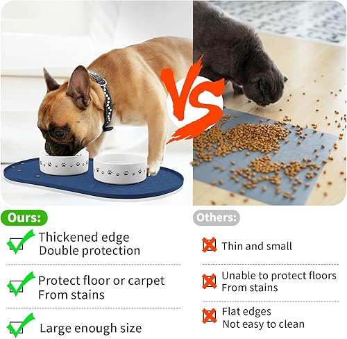 Miniatura 3 de KPWACD Mantel individual para mascotas para perros y gatos, antideslizante, impermeable, para evitar el desbordamiento de alimentos y agua, tapetes