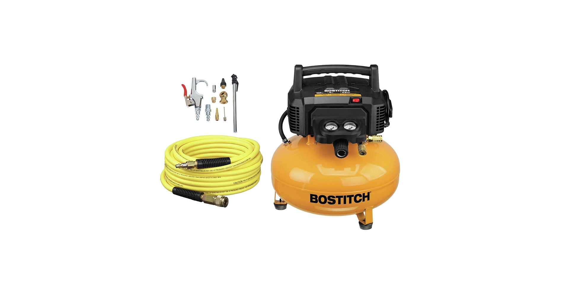 BOSTITCH Air エアコンプレッサー  150Psi Bostitch BTFP3KIT Yellow 150 PSI Air Compressor Combo Kit