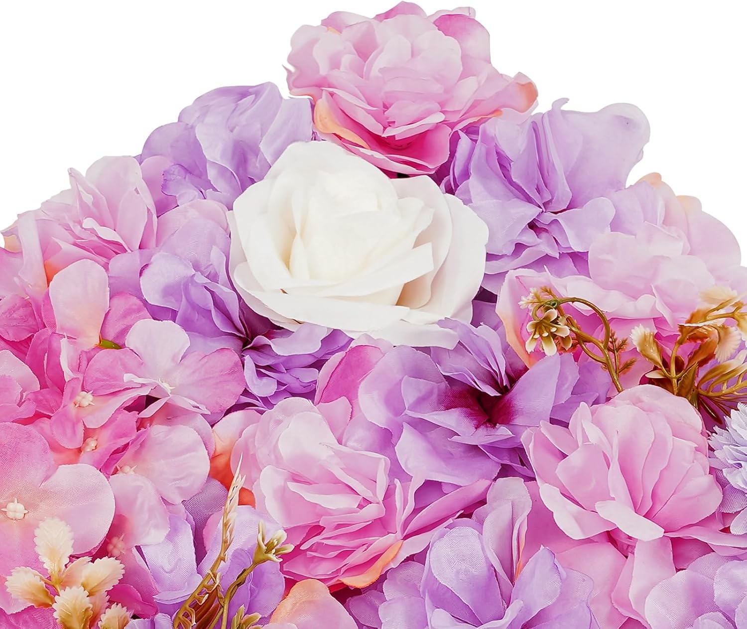 12Pcs Artificial Flower Wall Panel 3D Flower Wall Backdrop Silk Rose Floral Decorative Faux Flower Wall Background for Wedding Home Decoration (Pink, Purple,15 * 15in)