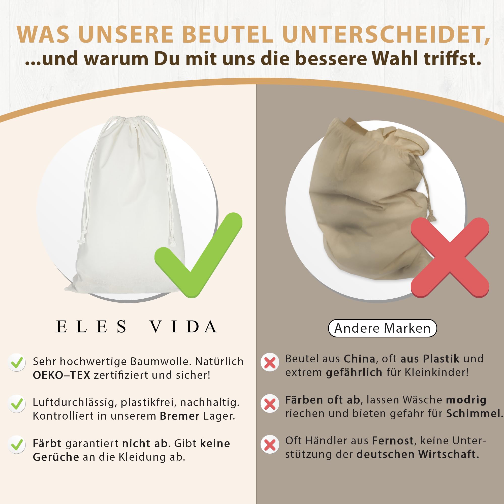 2 Stück Wäschesäcke 90x70 Cm - 100% Baumwolle Mit Tragegriffen Kordelzug