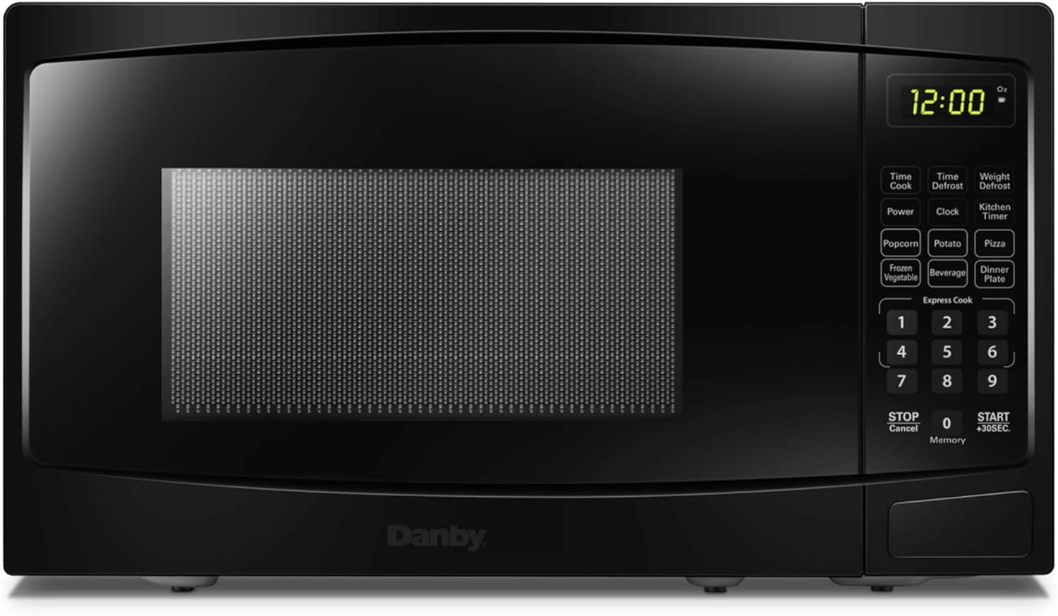Danby DBMW0720BBB 700 Watts 0.7 Cu.Ft. Countertop Microwave with Push Button Door| 10 Power Levels, 6 Cooking Programs| Auto Defrost and Child Lock, Black (Renewed)