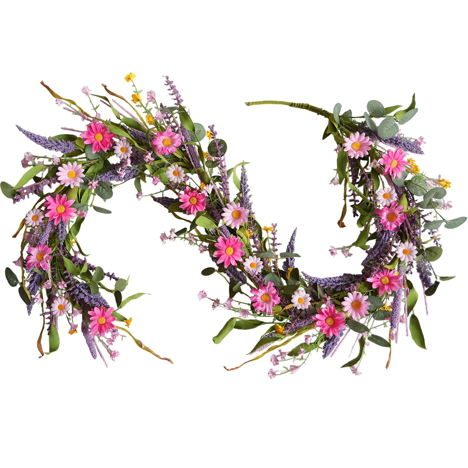Photo 1 of CIR OASES 6 Pcs Artificial Wildflowers Stems, Silk Spring Summer Wild Flowers with Pink Daisies Purple Lavender for Table Vase DIY Home Table Vase Party Wedding Decorations