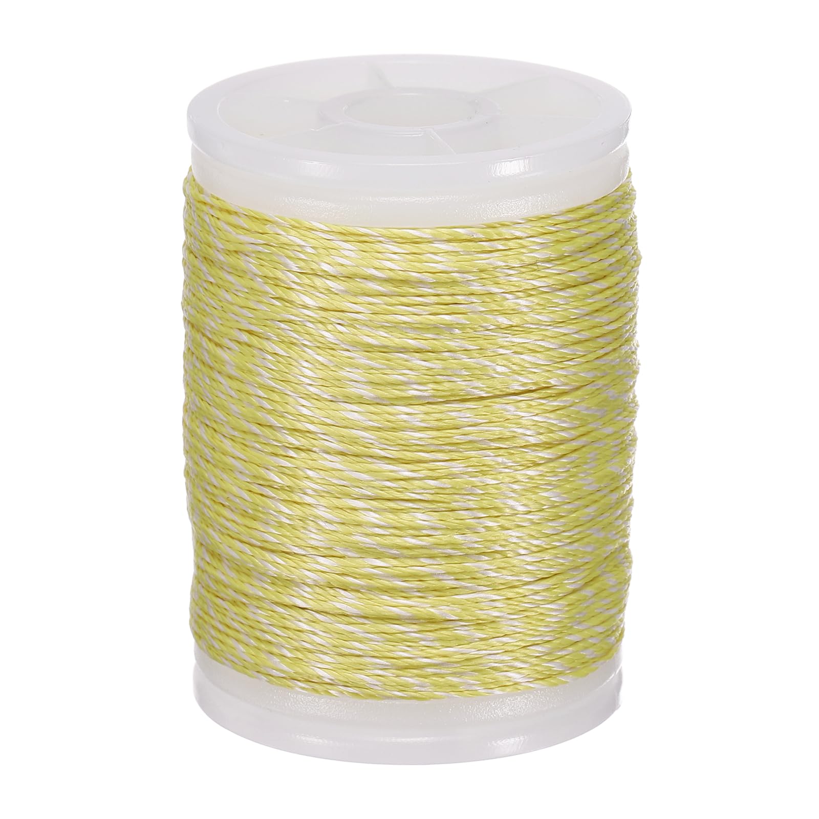 YELARXI Archery Bow String Serving Thread, 0.02" Dia Durable Bowstring Thread Accessories 131 Yard/120M & 400D PE & Yellow/White-Fitting For(Tying Peep Sight Nock/Compound/Recurve Bow)