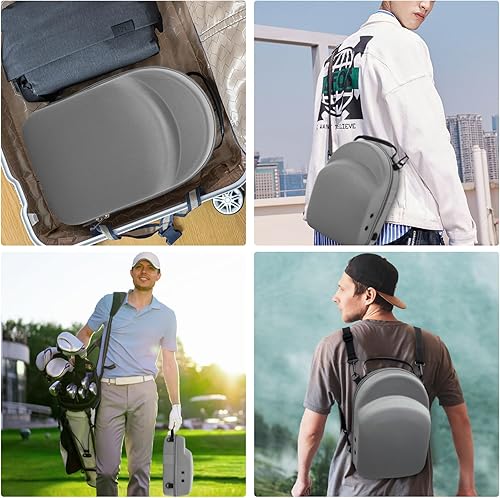 Miniatura 5 de Livememory Estuche de viaje para gorras de béisbol, para almacenamiento en el hogar, protege hasta 6 sombreros, color gris claro