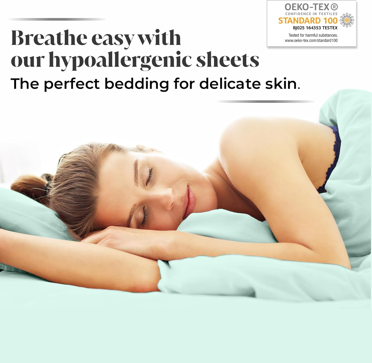 Luxury Bamboo Market | King Size Bed Sheet Set | 100% Viscose Made from Bamboo | Organically Grown | Ultra Soft | Cooling Sheets for Hot Sleepers | 17" Deep Pocket [Coastal Green] - Image 7