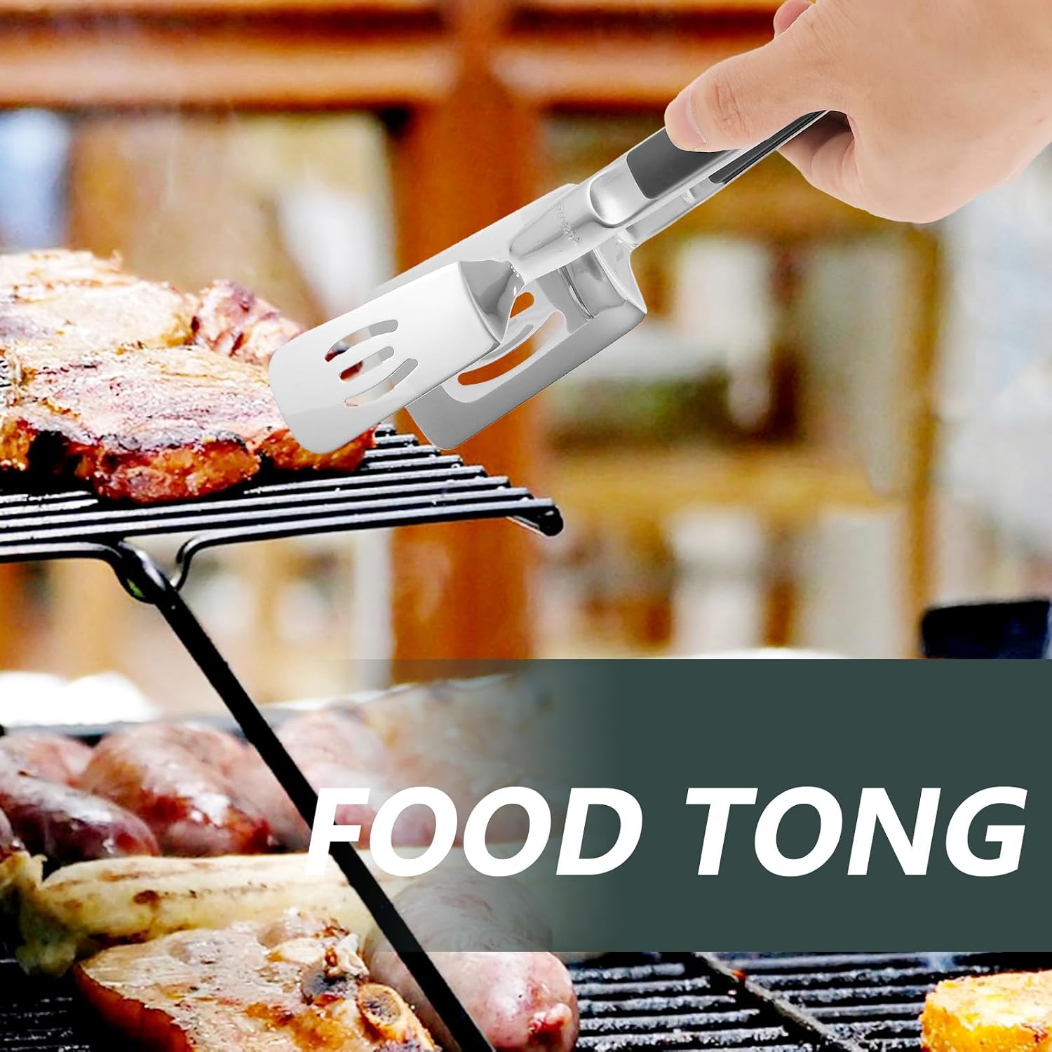 BESPORTBLE Multifunctional Fish Frying Spatula Tong Stainless Steel Kitchen Cooking Tool for Flipping Steak Pancakes Household Cooking Shovel with Locking Clamp for Fish Frying