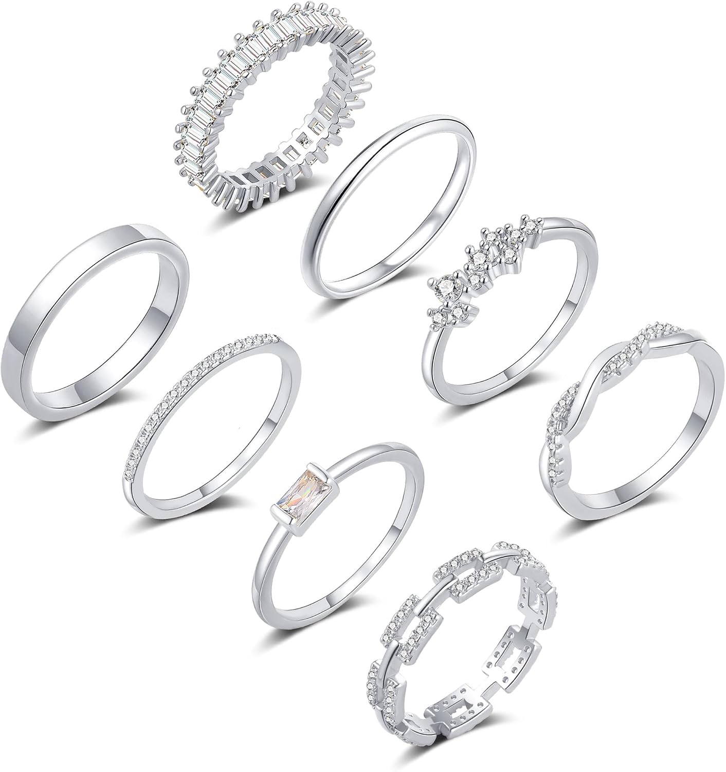 ZOERAY Gold Rings for Women Non Tarnish 14K Gold/Silver Stackable Rings Dainty Gold Plated Ring Wedding Eternity Bands Thin Simple Trendy Plain Thumb Stacking Rings Set Size 5-9