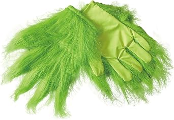 Furry Monster Gloves, Green Hands Gloves, Costume Mask Accessories Christmas Decoration Props
