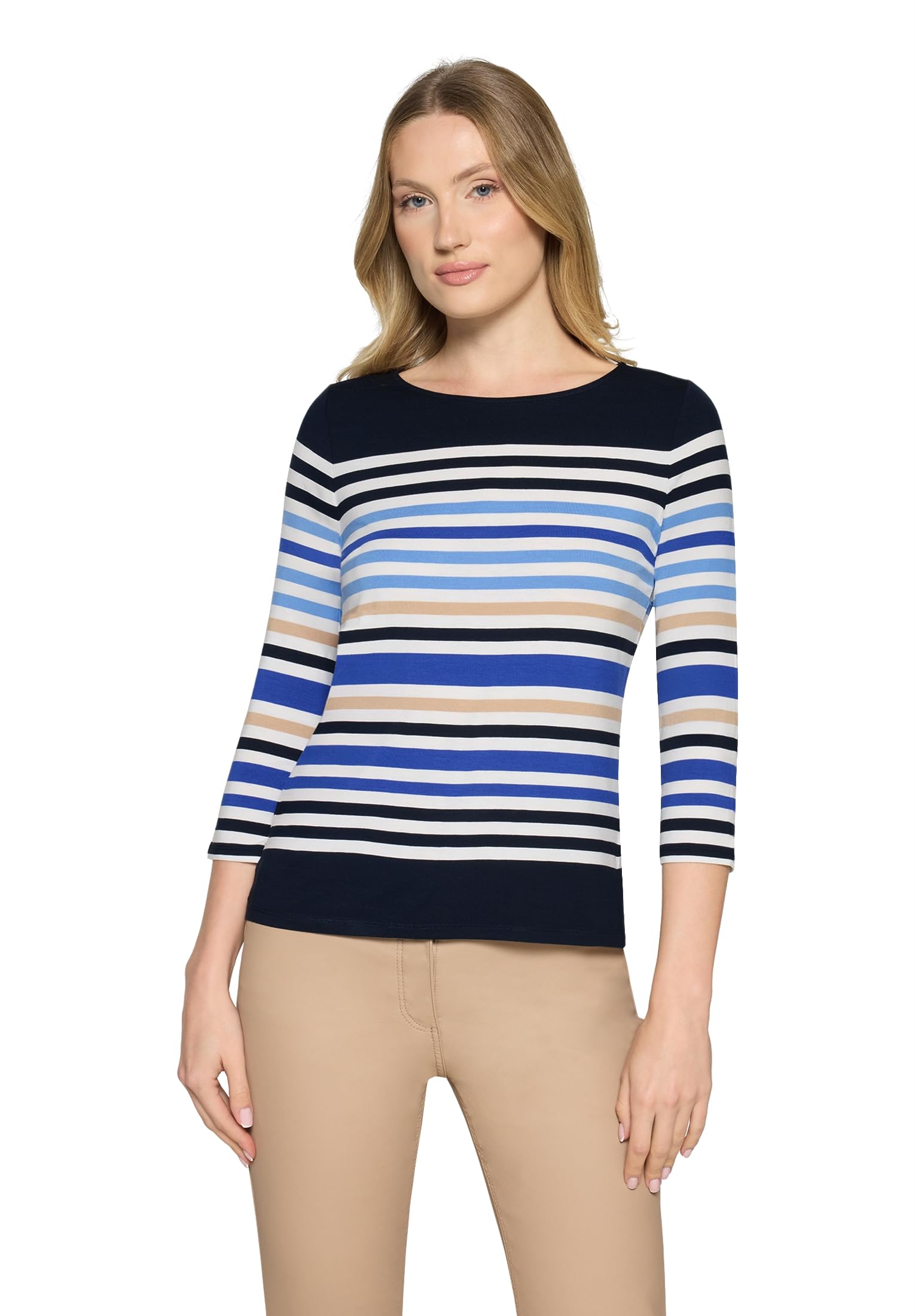 Betty Barclay Women's Dark Blue/Cream Shirt