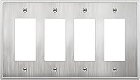 Vista 50 de LIDER Placa decorativa de pared de metal para interruptor o receptáculo, cubierta de salida de acero inoxidable, resistente a la corrosión