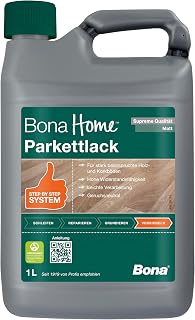 Parkettlack matt Holzboden Lack, Bona Home Supreme 1L Versiegelungslack | Klarlack Holz Dielen seidenmatt, Parkett Versiegelung, Holzlack, Holzboden Parkett lackieren