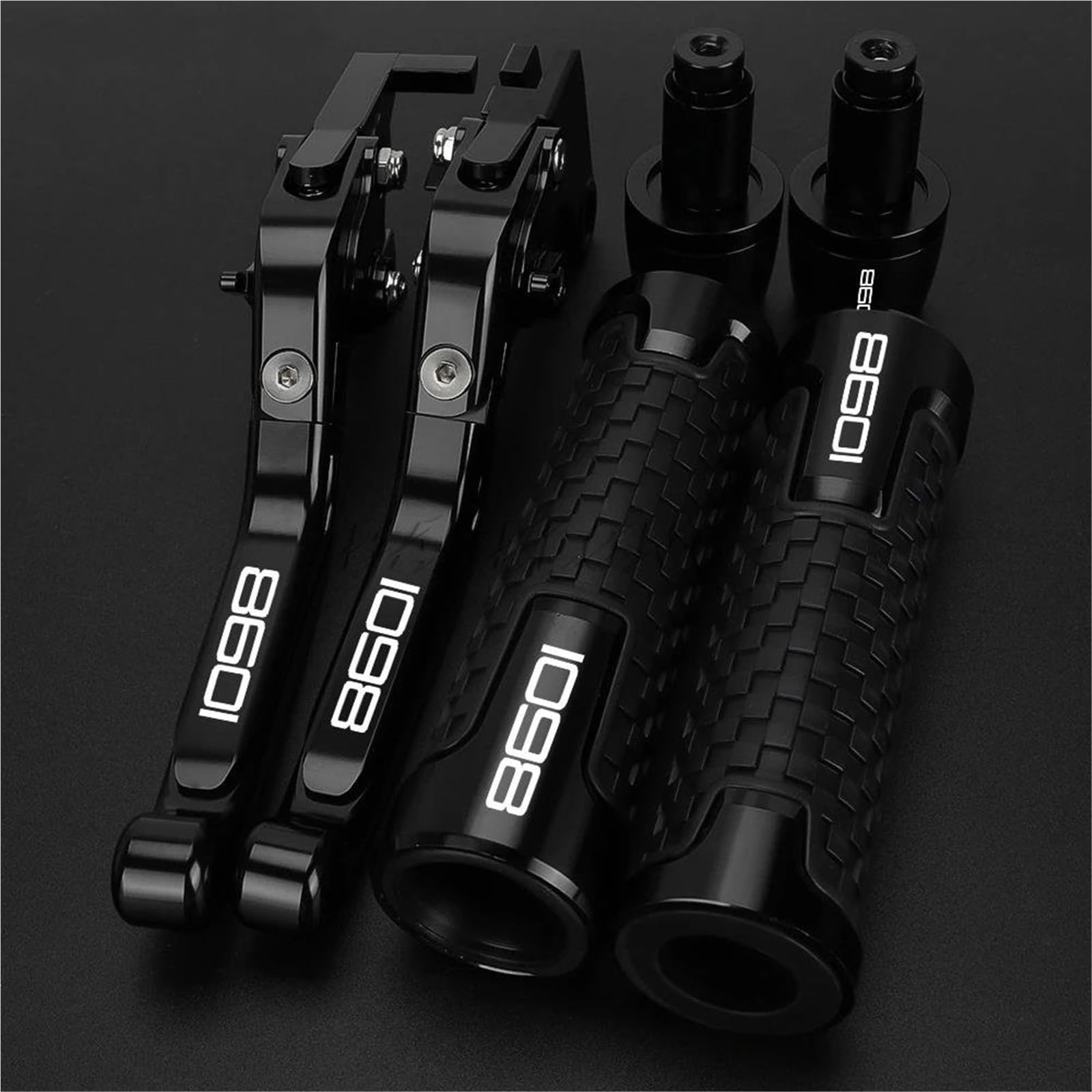 Leviers de frein et embrayage réglables pliables Black2 pour Ducati Tricolor 1098 2007-2008