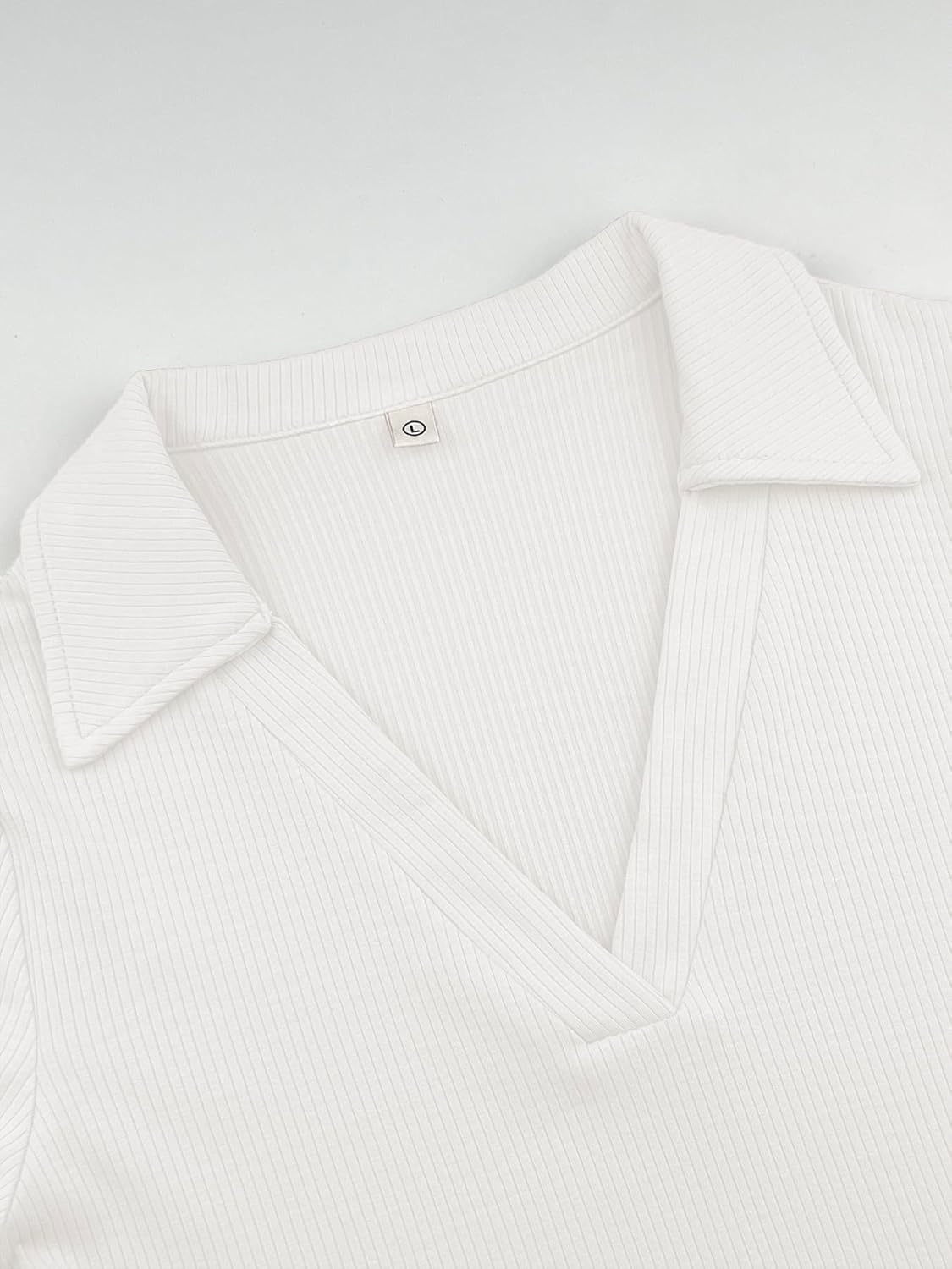 iGENJUN Womens Long Sleeve V Neck Polo Shirts Business Casual Collared Work Top Slim Fitted Basic 2025 Fall Shirt - Image 5