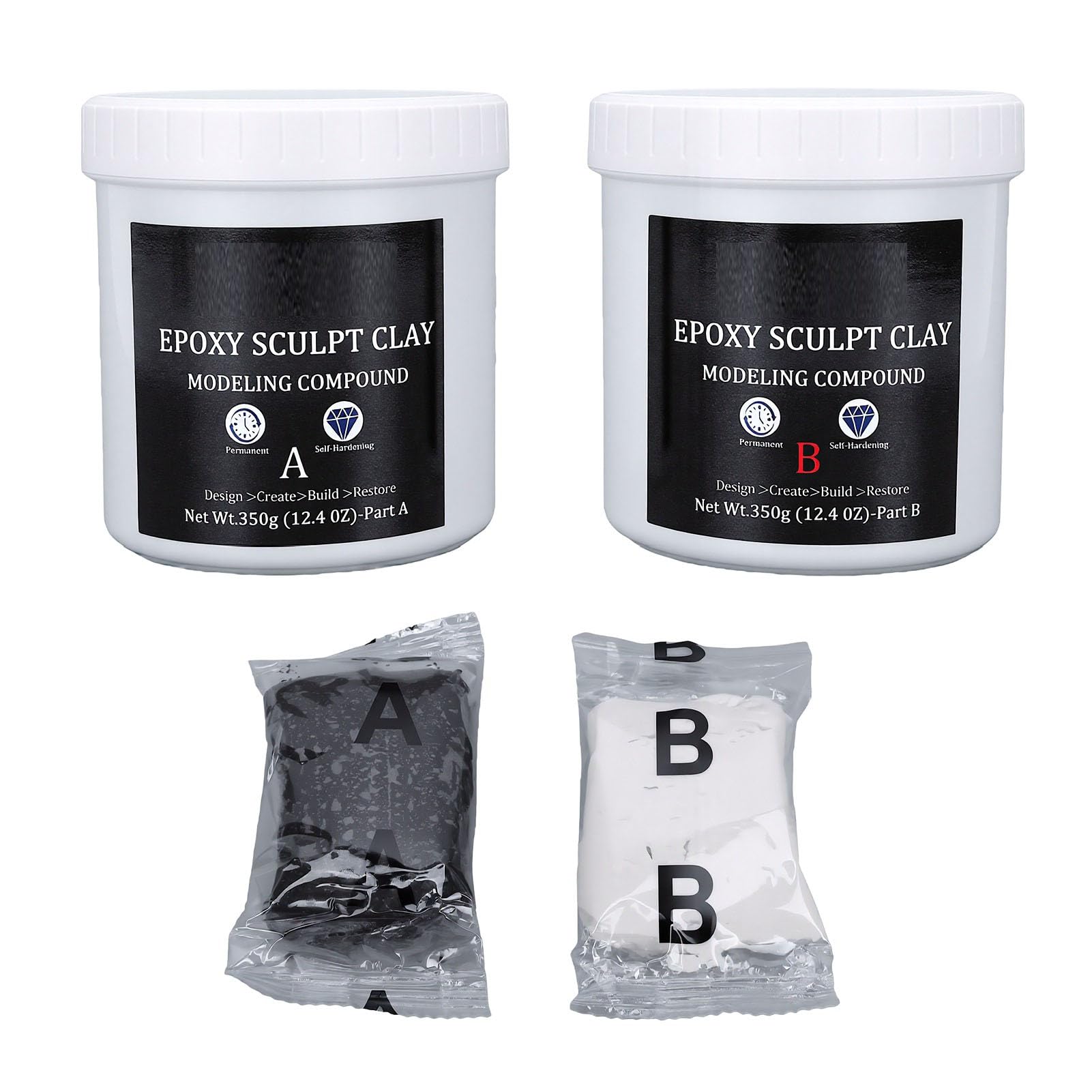 Tnfeeon Selbsthaertende Modelliermasse, 700g A und B, fuer Skulpturen und