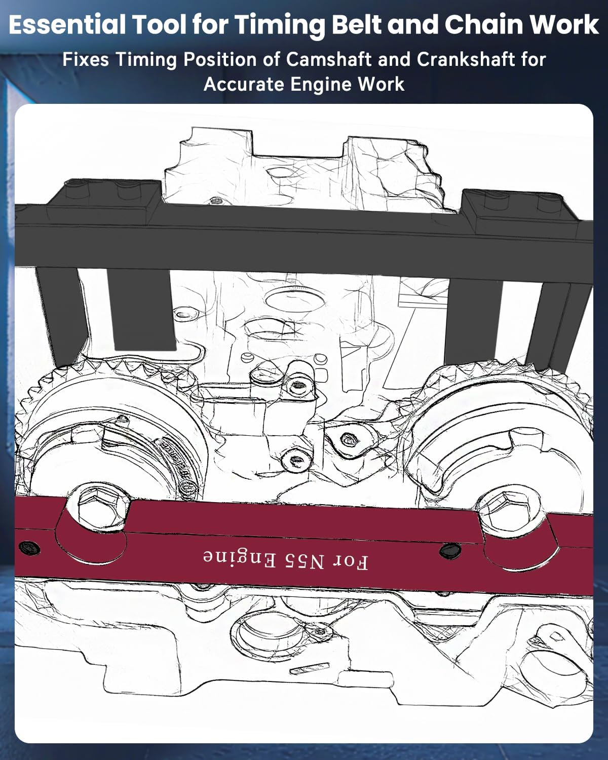 Engine Camshaft Timing Locking Master Tool Kit Crankshaft Flywheel Alignment Tool Kit Compatible for BMW Vehicles with 2.5L & 3.0L N51 N52 N53 N54 N55